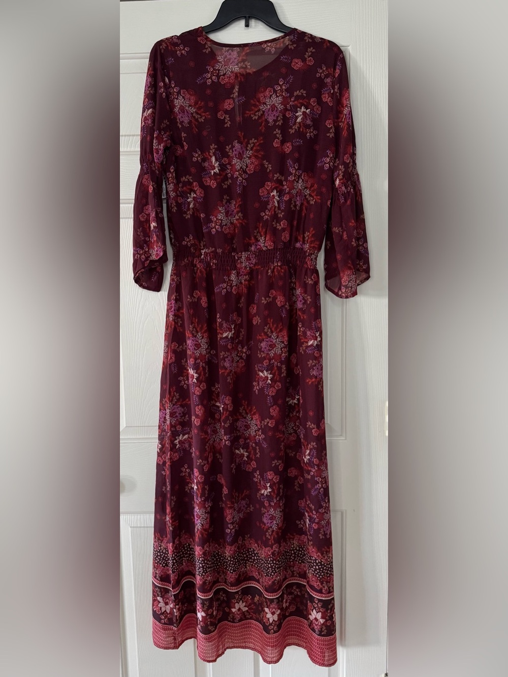 lovestitch Burgundy Floral Maxi Dress boho medium - Picture 4 of 4
